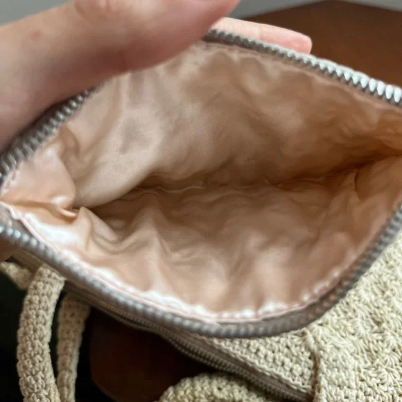 Vintage 60s Unbranded Crochet Knit Small Bag and Pouch - Picture 8 of 10